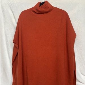 Burnt Orange Turtleneck Poncho
